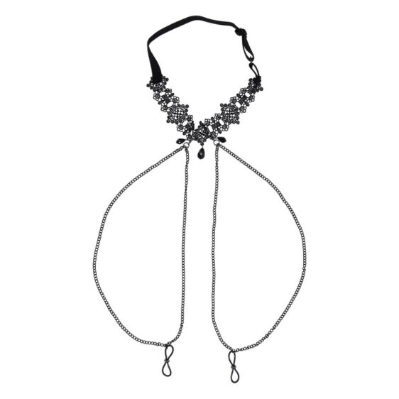 Blonde Halsbånd med Nipple Klemmer