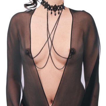 Blonde Halsbånd med Nipple Klemmer